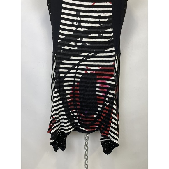 Adventures Des‎ Toiles Striped Short Sleeve Mini Dress Tunic - Picture 3 of 12